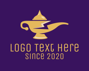 Gold - Power Genie Lamp logo design