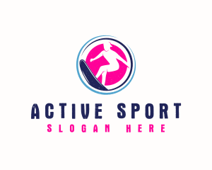 Man Surfing Sport logo design