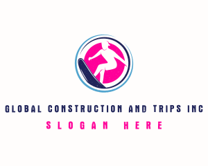Trip - Man Surfing Sport logo design