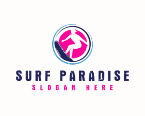 Man Surfing Sport logo design