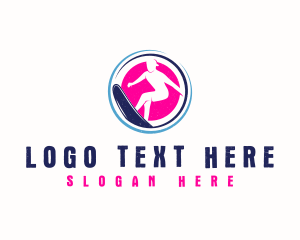 Active - Man Surfing Sport logo design