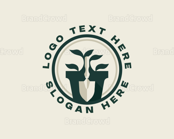 Landscaping Trowel Plant Logo