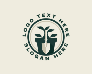 Eco - Landscaping Trowel Plant logo design