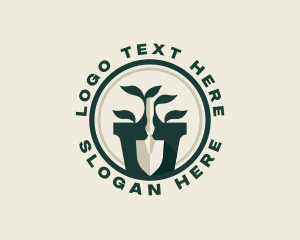 Landscaping Trowel Plant Logo