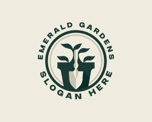 Landscaping Trowel Plant logo design