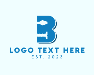 Screw - Home Improvement Tools Letter B logo design