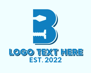 Screw Driver - Home Improvement Tools Letter B logo design