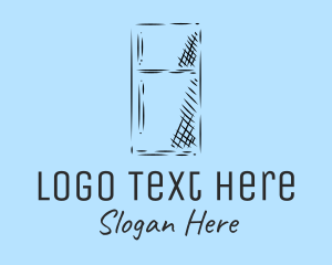 Fridge - Kitchen Refrigerator Sketch logo design