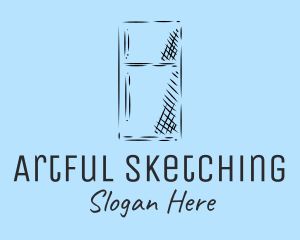 Kitchen Refrigerator Sketch logo design