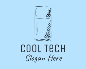 Fridge - Kitchen Refrigerator Sketch logo design