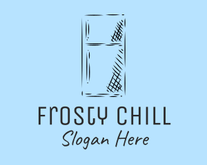 Freezer - Kitchen Refrigerator Sketch logo design