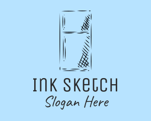 Kitchen Refrigerator Sketch logo design