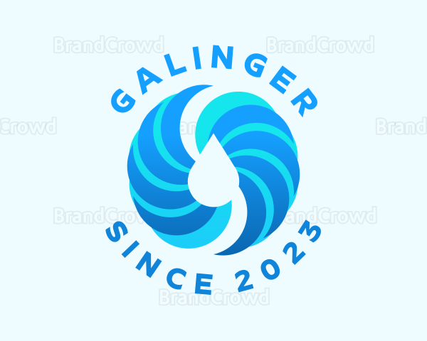 Spiral Aqua Droplet Logo