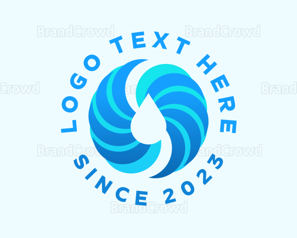 Spiral Aqua Droplet Logo