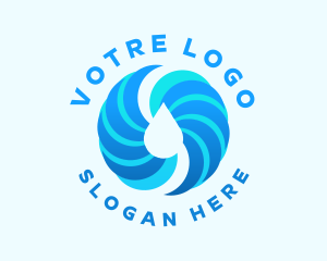 Spiral Aqua Droplet Logo