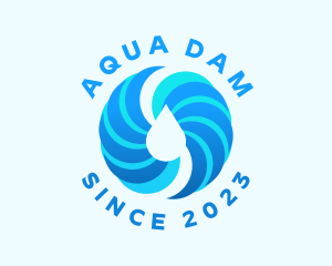 Spiral Aqua Droplet logo design