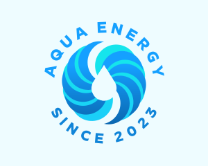 Spiral Aqua Droplet logo design