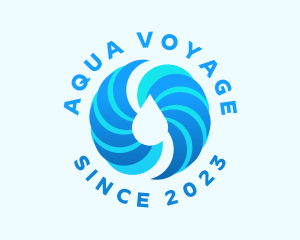 Spiral Aqua Droplet logo design