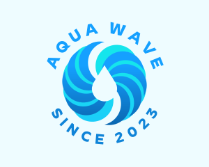 Aqua - Spiral Aqua Droplet logo design