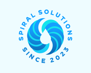 Spiral Aqua Droplet logo design