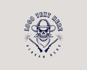 Gun - Cowboy Skull Gaming logo design
