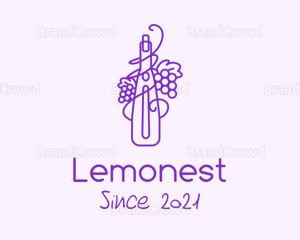 Minimalist Grape Wine Logo