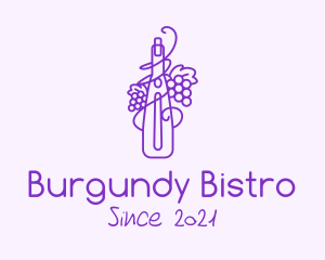 Burgundy - Minimalist Grape Wine logo design