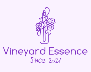 Minimalist Grape Wine logo design