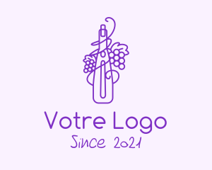 Bistro - Minimalist Grape Wine logo design