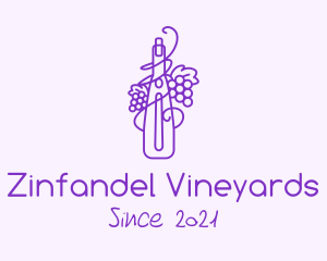 Zinfandel - Minimalist Grape Wine logo design