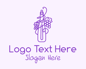 Minimalist Grape Wine Logo