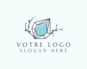 Leaf - Nature Crystal Diamond logo design