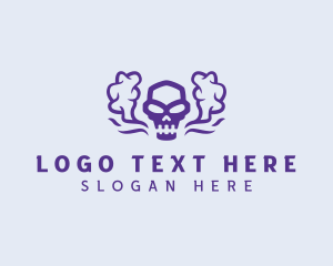 Vape - Creepy Skull Smoke logo design