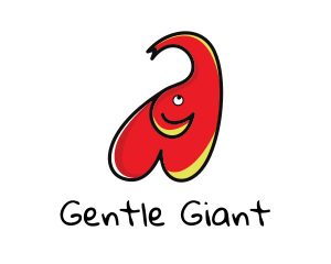 Elephant - Heart Baby Elephant logo design