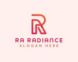 Gradient Monoline Letter R logo design