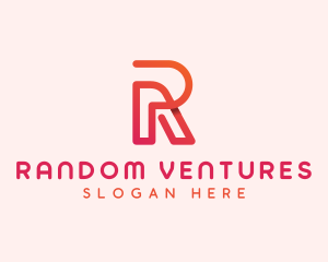 Gradient Monoline Letter R logo design