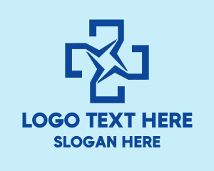 Clinic - Blue Star Cross logo design