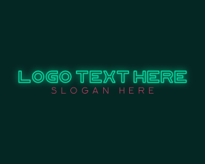 Disco - Nightclub Neon Glow logo design