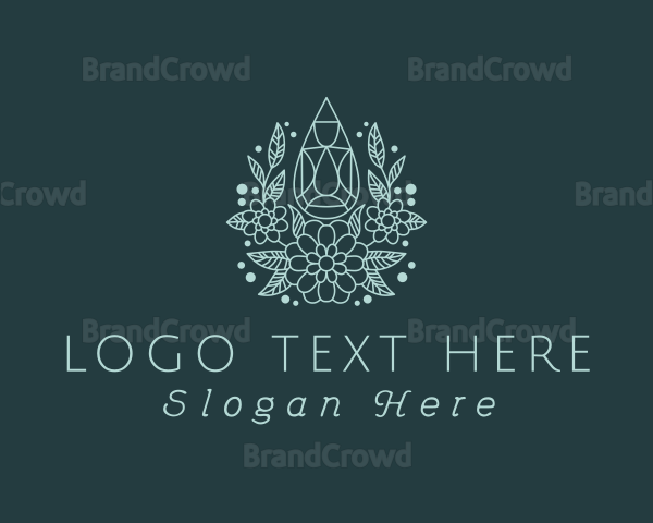 Blue Gemstone Flower Logo