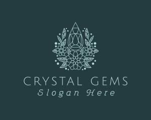 Blue Gemstone Flower logo design