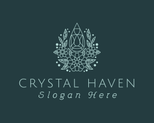 Blue Gemstone Flower logo design