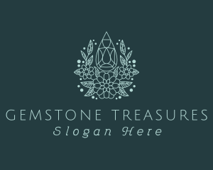 Blue Gemstone Flower logo design