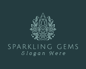 Gemstone - Blue Gemstone Flower logo design
