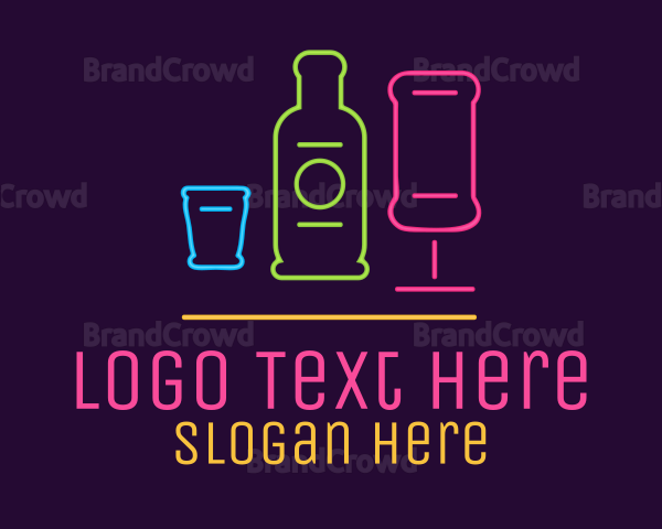 Nightclub Bar Neon Lights Logo