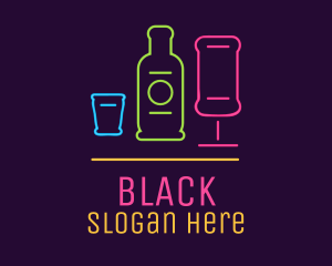 Nightclub Bar Neon Lights logo design