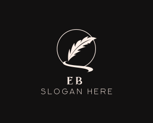 Creative Feather Quill Pen Logo