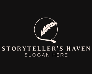 Novelist - Creative Feather Quill Pen logo design