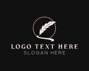 Creative Feather Quill Pen Logo