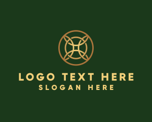 Medieval - Circle Clover Flower logo design