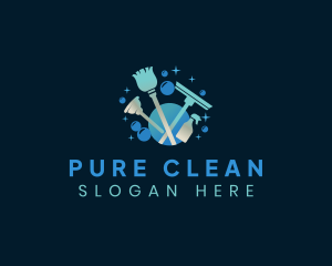 Housekeeper Janitorial Cleaning logo design